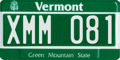 VT license plate XMM081