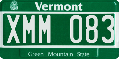 VT license plate XMM083
