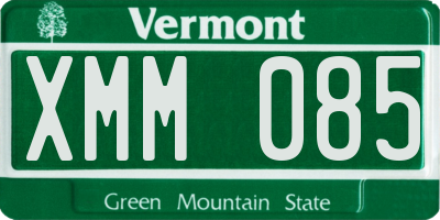 VT license plate XMM085