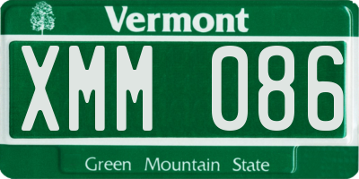 VT license plate XMM086