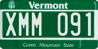 VT license plate XMM091