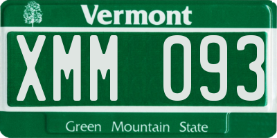 VT license plate XMM093