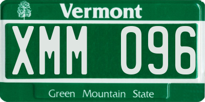 VT license plate XMM096