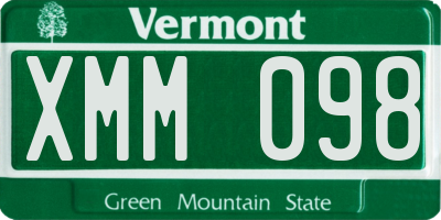 VT license plate XMM098