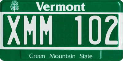 VT license plate XMM102