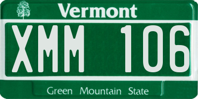 VT license plate XMM106