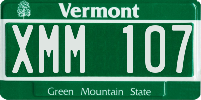VT license plate XMM107
