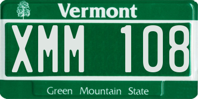 VT license plate XMM108