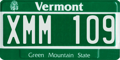 VT license plate XMM109
