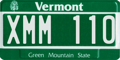VT license plate XMM110
