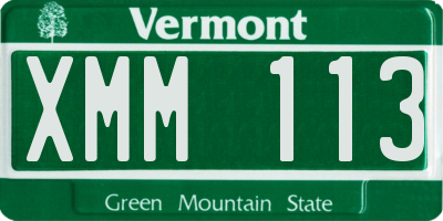 VT license plate XMM113