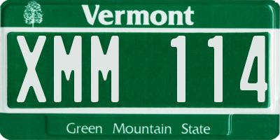 VT license plate XMM114