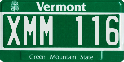 VT license plate XMM116