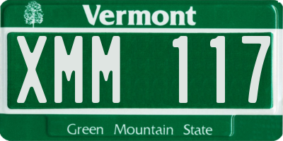 VT license plate XMM117