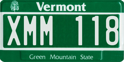VT license plate XMM118