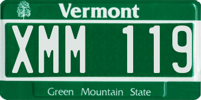 VT license plate XMM119