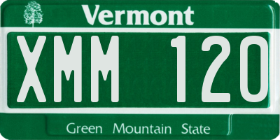 VT license plate XMM120