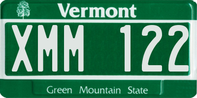 VT license plate XMM122