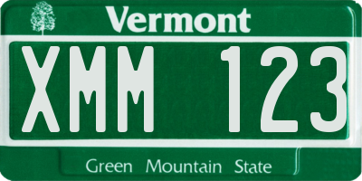 VT license plate XMM123