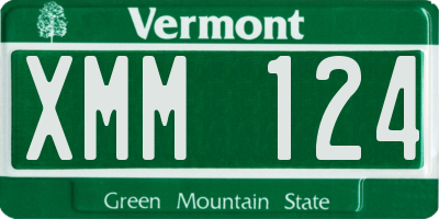 VT license plate XMM124