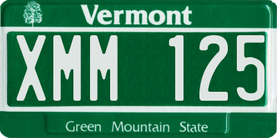 VT license plate XMM125