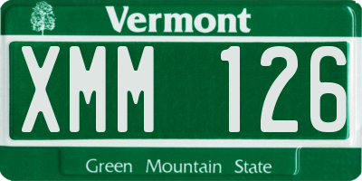 VT license plate XMM126