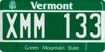 VT license plate XMM133