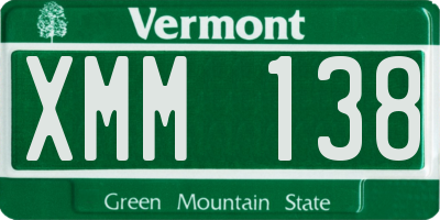 VT license plate XMM138