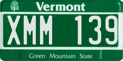 VT license plate XMM139