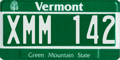 VT license plate XMM142