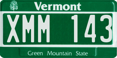 VT license plate XMM143