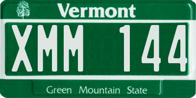 VT license plate XMM144