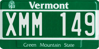 VT license plate XMM149