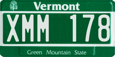 VT license plate XMM178