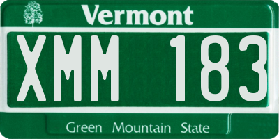 VT license plate XMM183