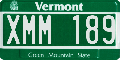 VT license plate XMM189
