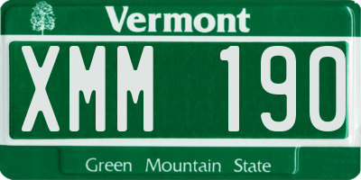 VT license plate XMM190