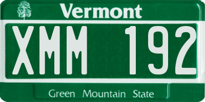 VT license plate XMM192