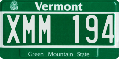 VT license plate XMM194