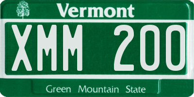 VT license plate XMM200
