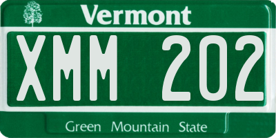 VT license plate XMM202