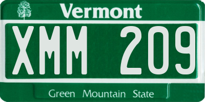 VT license plate XMM209