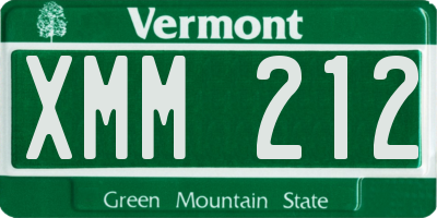 VT license plate XMM212
