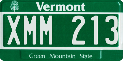 VT license plate XMM213