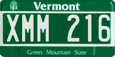 VT license plate XMM216