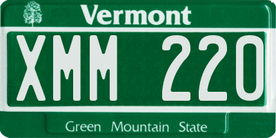 VT license plate XMM220