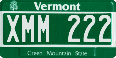 VT license plate XMM222