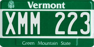 VT license plate XMM223