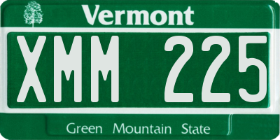VT license plate XMM225