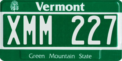 VT license plate XMM227